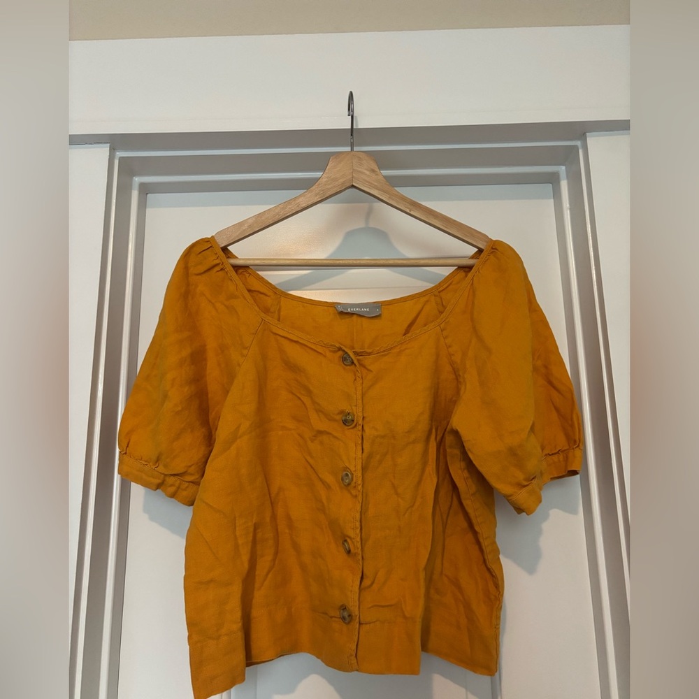 SOLD - Everlane Mustard Button-Up Women's Blouse